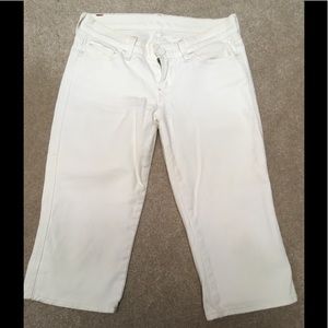 7 For All Mankind White Capri Jeans